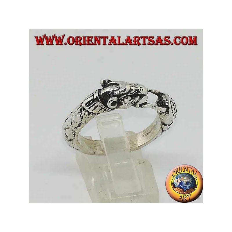 Anillo de plata con una pantera (ouroboros)