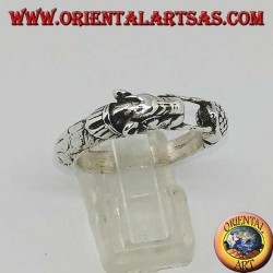 Anillo de plata con una pantera (ouroboros)