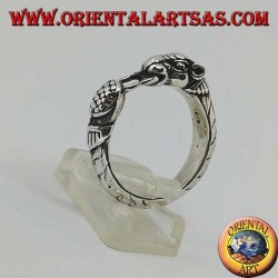Silver ring with a panther (ouroboros)