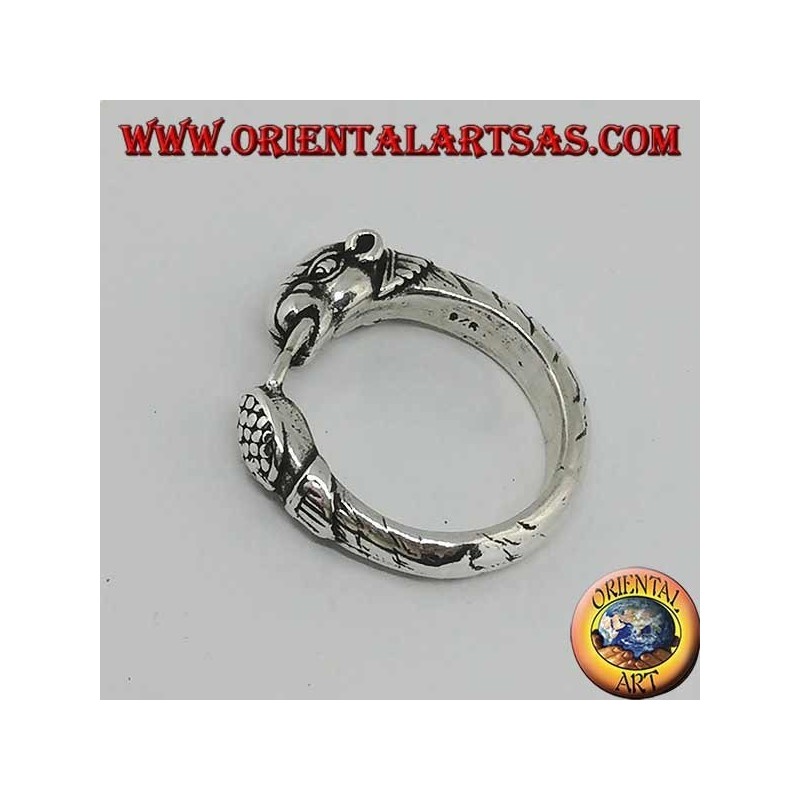 Silberring mit Panther (Ouroboros)