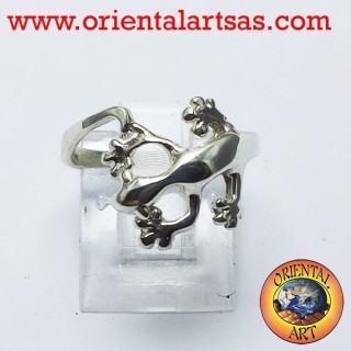 Gecko gecko anillo en plata