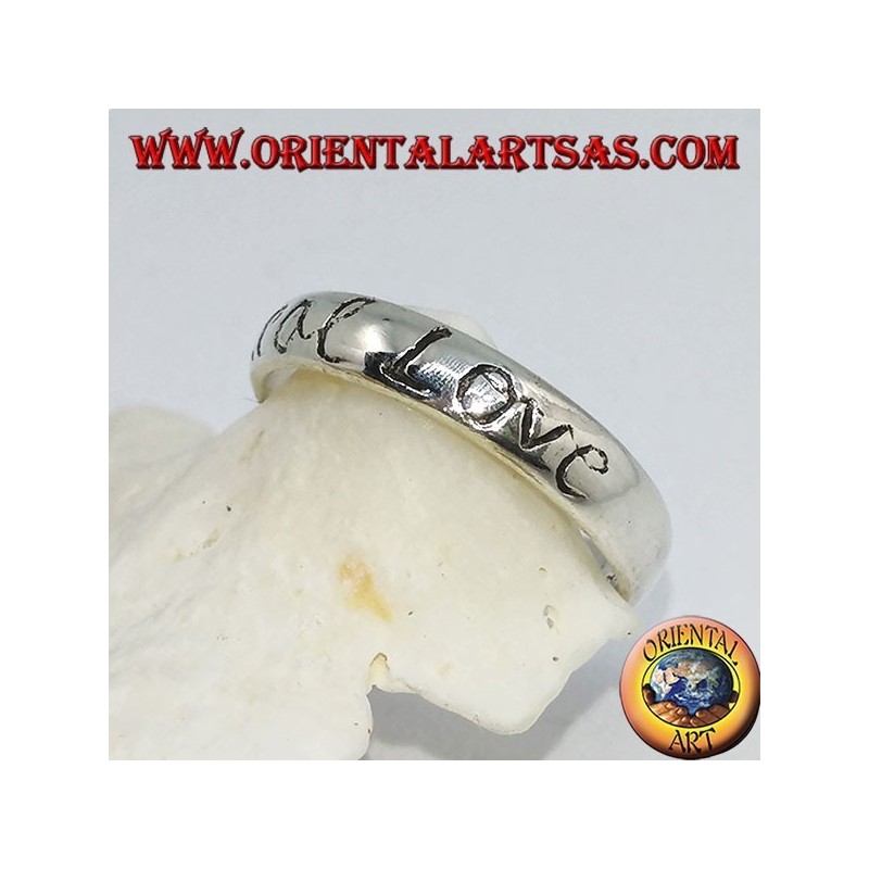 Bague en argent avec gravure "Real Love"