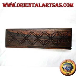 Rectangular box with sliding opening in ebony wood (large)