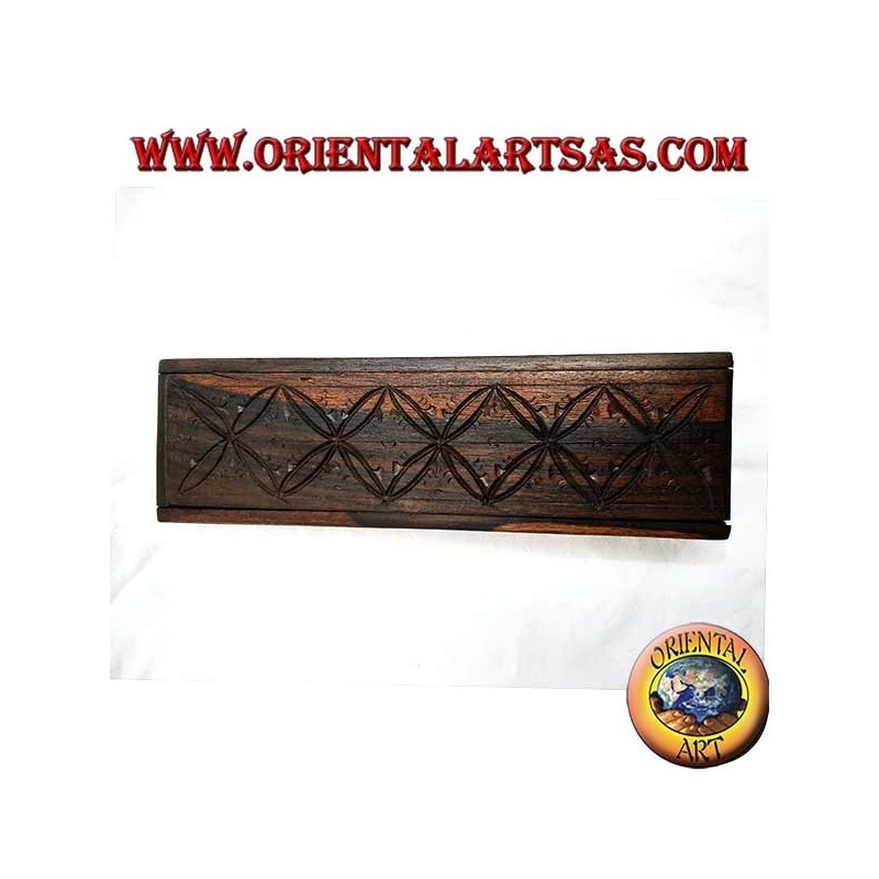 Rectangular box with sliding opening in ebony wood (large)