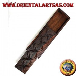 Rectangular box with sliding opening in ebony wood (large)