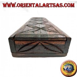 Boîte rectangulaire à ouverture coulissante en bois d'ébène (grand)