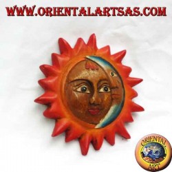 Wand und Sonne in warmen Farben und blau (klein)