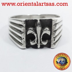 Anello simbolo del giglio in Argento 925