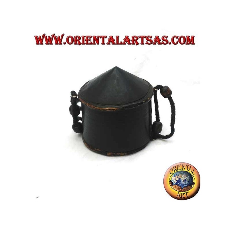 Boîte cylindrique et sac rigide en écorce d'arbre et bambou