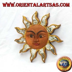 Sun with wall mirrors in suar wood (medium)