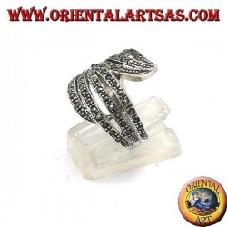 Bague hélicoïdale en argent avec marcassite