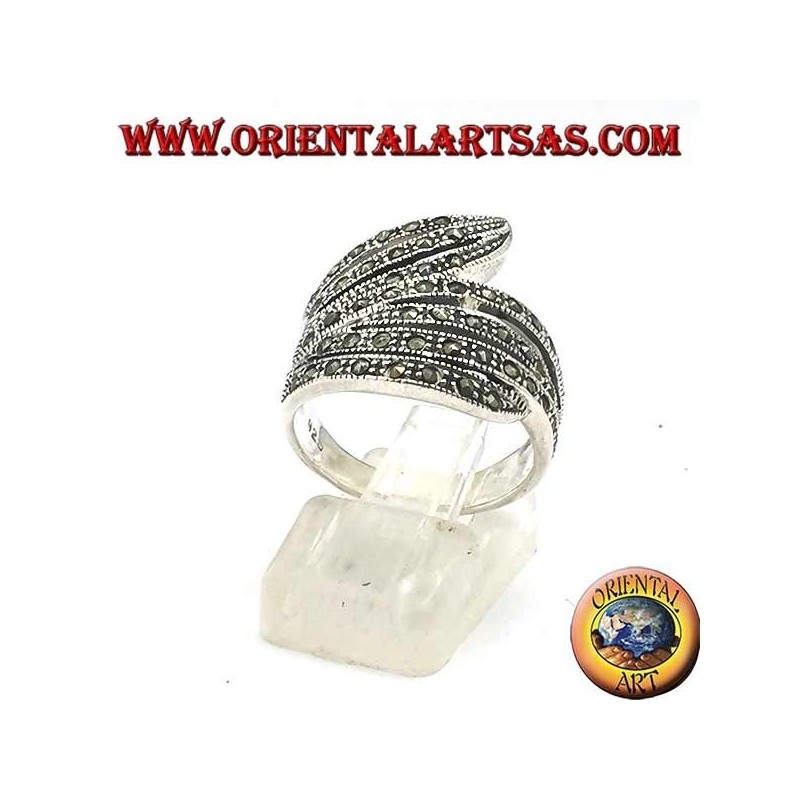 Helixband Silberring mit Markasit