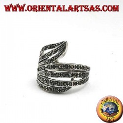 Helixband Silberring mit Markasit