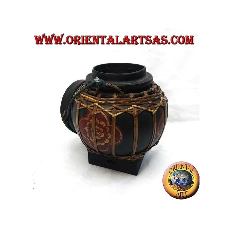 Traditionelle Thai-Box mit Bambusspitze (kugelförmig, schwarz)