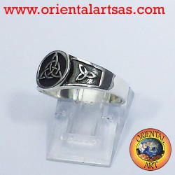 Celtic knot ring triskell node Tyrone silver
