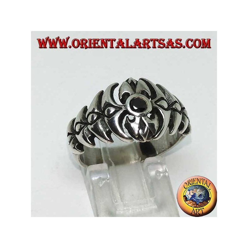 Bague en argent avec onyx rond