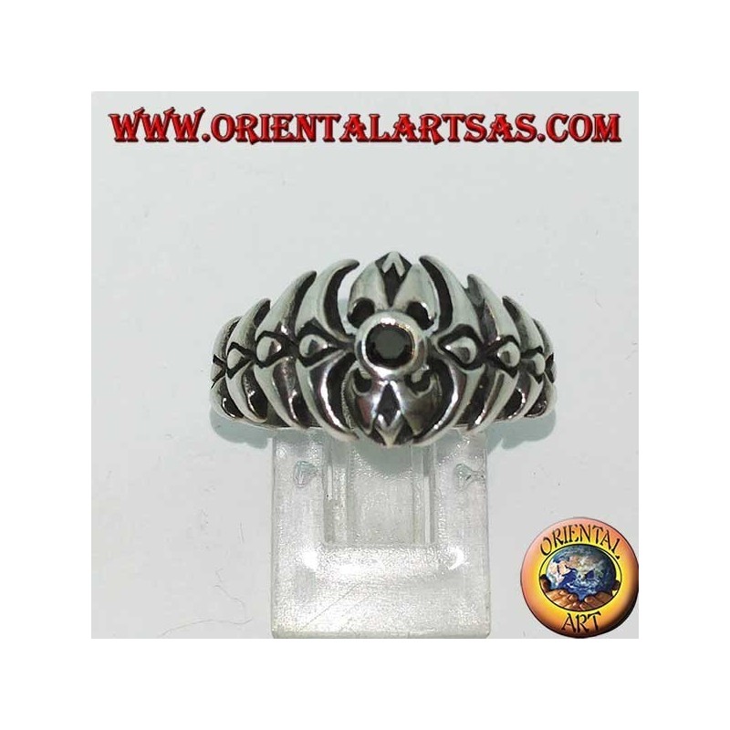 Bague en argent avec onyx rond