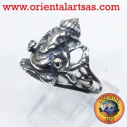 Anello Ganesh in argento con om