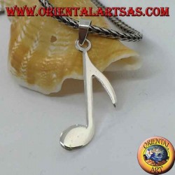 Colgante de plata nota musical croma alargada