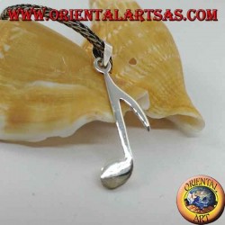 Colgante de plata nota musical croma alargada