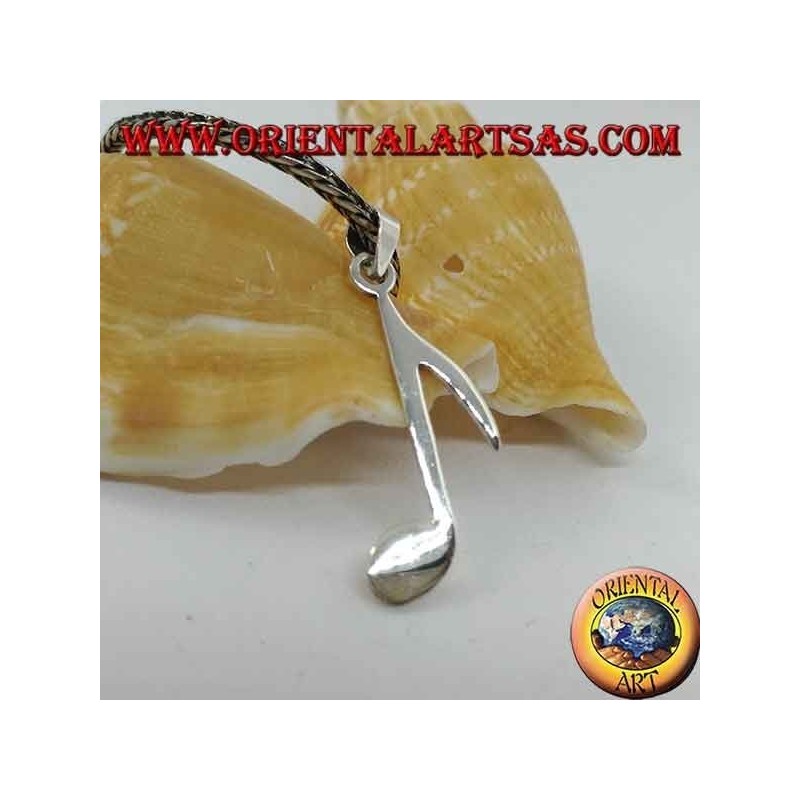 Pendentif en argent note de musique chroma allongé