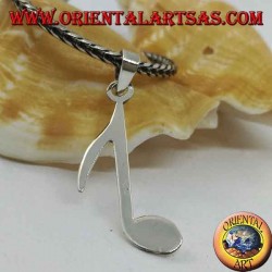 Colgante de plata nota musical croma alargada