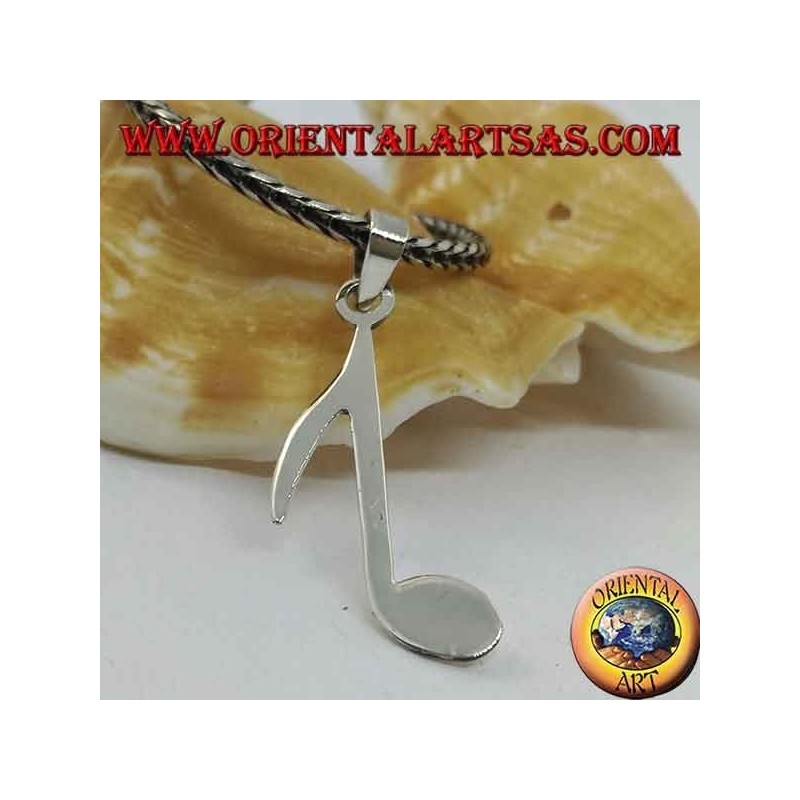 Colgante de plata nota musical croma alargada