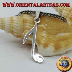 Colgante de plata nota musical croma alargada