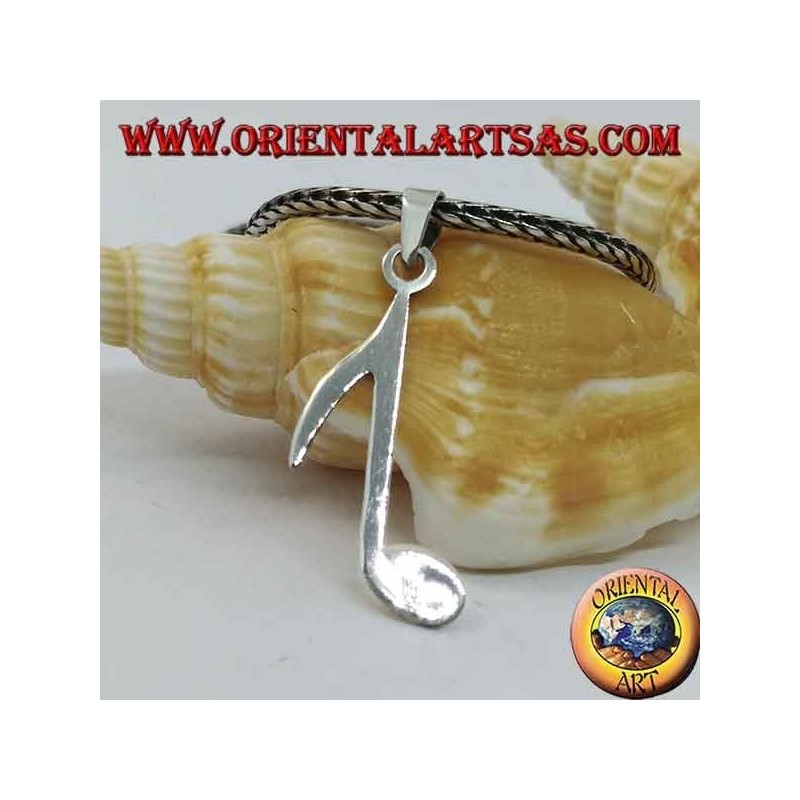 Colgante de plata nota musical croma alargada