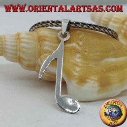 Colgante de plata nota musical croma alargada
