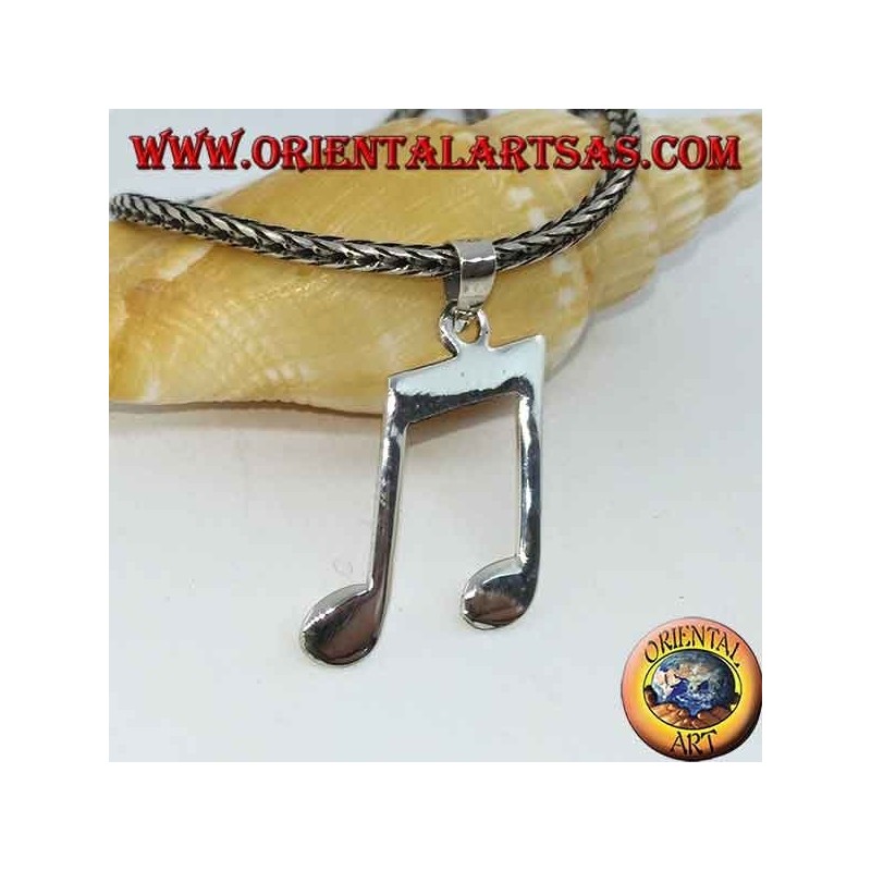 Colgante de plata par de cromos (notas musicales)
