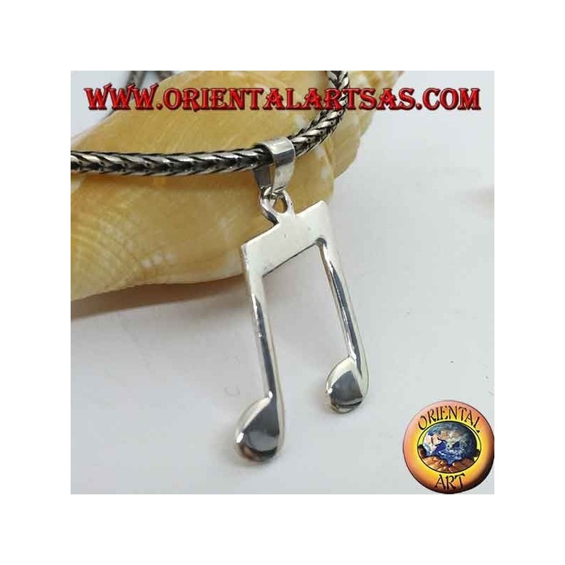 Colgante de plata par de cromos (notas musicales)