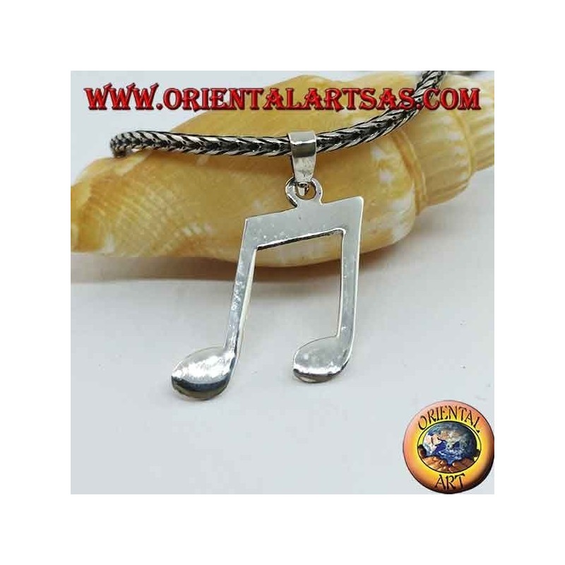 Ciondolo in argento coppia di crome (note musicali)