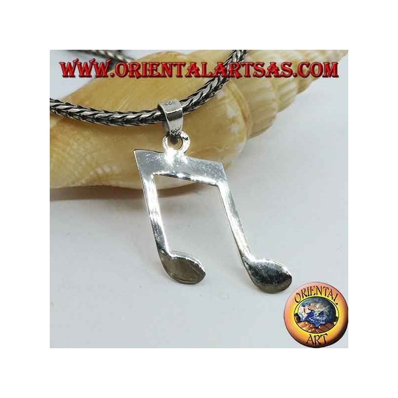 Colgante de plata par de cromos (notas musicales)