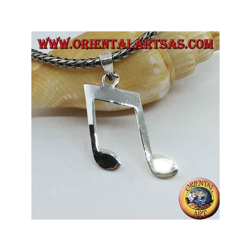 Ciondolo in argento coppia di crome (note musicali)