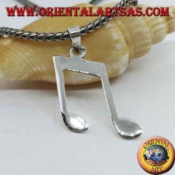 Colgante de plata par de cromos (notas musicales)