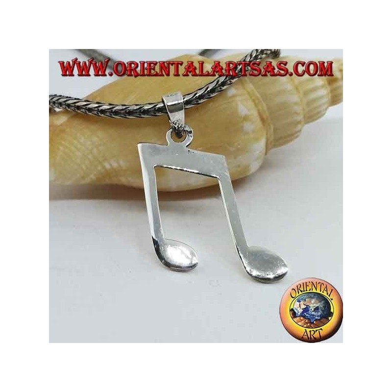 Ciondolo in argento coppia di crome (note musicali)