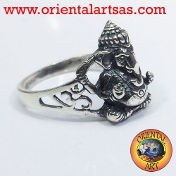 Anello Ganesh in argento con om