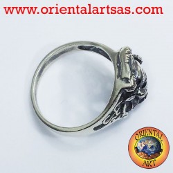 Anello Ganesh in argento con om