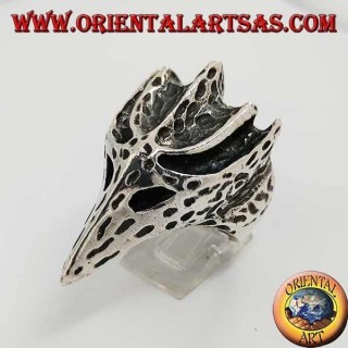 Bague en argent en forme de tête de corbeau (grande)