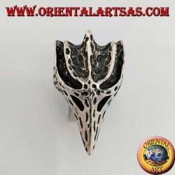 Bague en argent en forme de tête de corbeau (grande)