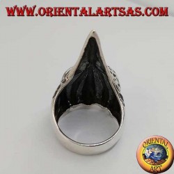 Bague en argent en forme de tête de corbeau (grande)