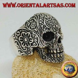 Mexican skull silver ring