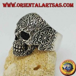 Anillo de plata calavera mexicana