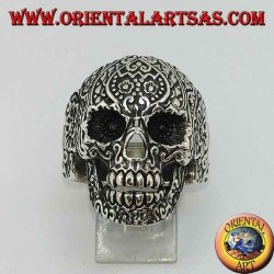 Anillo de plata calavera mexicana