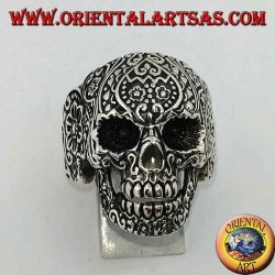 Anillo de plata calavera mexicana