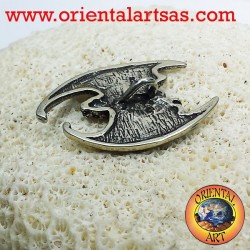 Bat-Anhänger mit dem Kopf nach unten Silber