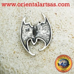 Bat-Anhänger mit dem Kopf nach unten Silber