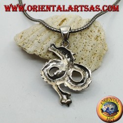 Colgante de dragón de plata tejido infinitamente