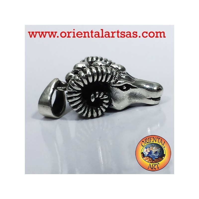 Tête de Pendentif de Bélier RAM argent